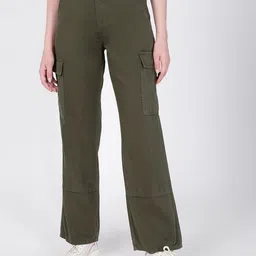 IVOC Women Straight Fit High-Rise Cargos Trousers-picture-24