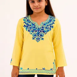 Naida Ethnic Motifs Embroidered V-Neck Thread Work Thread Work Kurti image 4