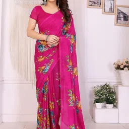 KALINI Floral Printed Bhagalpuri Saree image 5