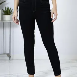 GUTI Women Slim Fit High-Rise Slash Knee Stretchable Jeans-image-47