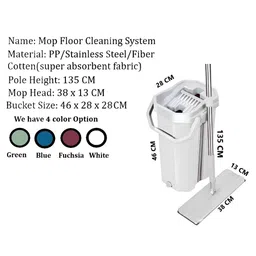 upkaranwale White Floor Cleaning Reusable Dust Mop With 2 Soft Refill Pads image 3