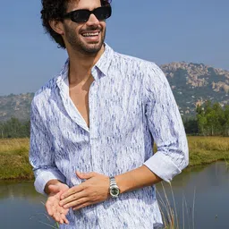 Campus Sutra Men Comfort Fit Spread Collar Abstract Printed Casual Shirt-picture-34
