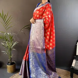 Mameraa Ethnic Motifs Zari Pure Silk Handloom Kanjeevaram Saree image 3