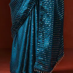 Mitera Embellished Sequinned Heavy Work Saree image 4