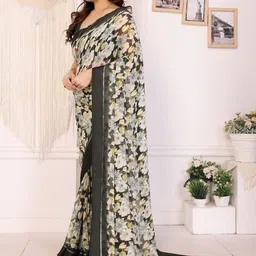 Civamee Floral Satin Saree image 5