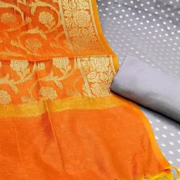 Ishin Embroidered Unstitched Dress Material image 4