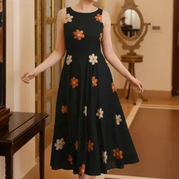 CORSICA Floral Print Fit & Flare Midi Dress-picture-23