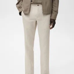 MANGO MAN Pure Linen Slim Fit Trousers-image-22