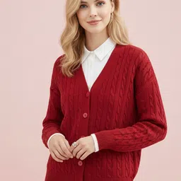 DressBerry Women V-Neck Long Sleeves Cardigan Sweater-picture-22