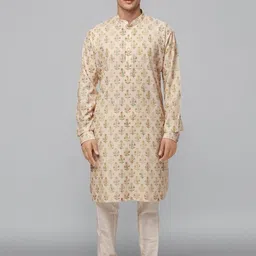 Ethnix by Raymond Men Floral Printed Kurta-picture-15
