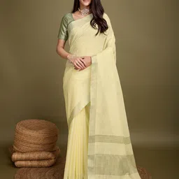 Mitera Zari Woven Solid Saree image 2
