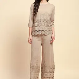 Global Republic Embroidered Round Neck Top & Trousers-picture-20