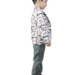 BAESD Boys Printed Notched Lapel Collar Blazer with Trouser & T-Shirt 3-Piece Suit image 5