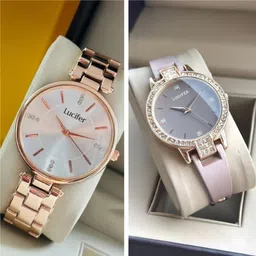 lucifer Luxury Trending Watch Combo Analog Watch - For Women Diamond Studded Series-picture-10