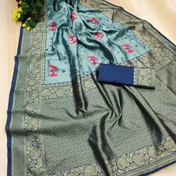 SHRIADINATH Ethnic Motifs Silk Blend Handloom Saree image 2