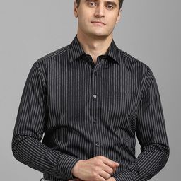 Louis Philippe Men Spread Collar Vertical Striped Cotton Formal Shirts-picture-20