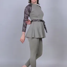 MEGASKA Round Neck Swim Set With Blet image 5