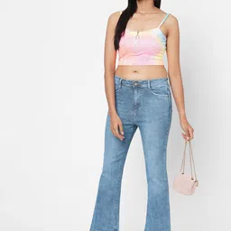 Kraus Jeans Women Flared High-Rise Light Fade Jeans image 3