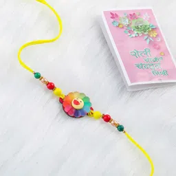 Sangria Kids Stones Studded & Beaded Thread Rakhi With Roli Chawal Chandan-picture-41