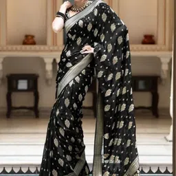 VASTRAAVEDAA Ethnic Motifs Zari Art Silk Heavy Work Banarasi Saree-picture-29
