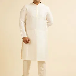 Manyavar Men Floral Embroidered Regular Kurta with Pyjamas image 1