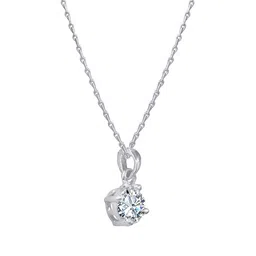 jfl Jewellery for Less One Gram Gold Plated Solitaire cz american cubic Zircon pendant locket Stylish Delicate Pendant with Chain for Women & Girls. image 3