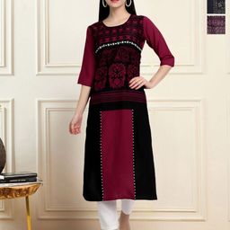 Anouk Rustic Women Pack of 3 Ethnic Motifs Printed Festive Straight Kurtas-picture-5