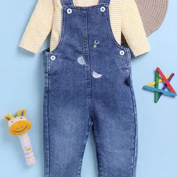Toonyport Boys Cotton Dungarees With Striped T-Shirts-picture-38