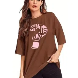 SALUJA FABRICS Women Typography Printed Extended Sleeves T-shirt-picture-39