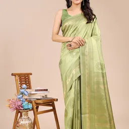 Mitera Ethnic Motifs Woven Design Zari Banarasi Saree-image-39