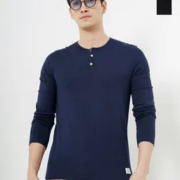 Genoa Men 2 Henley Neck Pure Cotton Slim Fit T-shirt-picture-18
