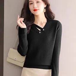 StyleCast Women Long Sleeve V-Neck Sweater-image-16