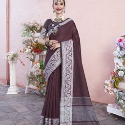 Anouk Rustic Woven Design Zari Saree-picture-4