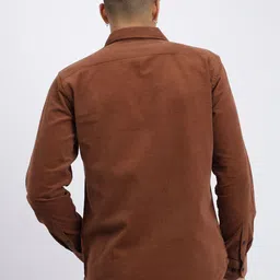 FADFAS Men Spread Collar Regular Fit Corduroy Shirt image 2