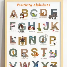 My Kids Wall A to Z of Emotions Beige & White Animal Wooden Wall Art-picture-13