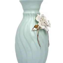 TAYHAA Green & White Ceramic Flower Vase image 4
