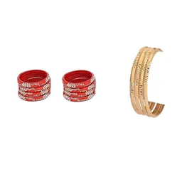 SOMIL Set Of 12 Artificial Stones and Beads Bangles-picture-28