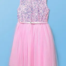 Hola Bonita Embellished Net Blouson Sleeveless Dress-image-50