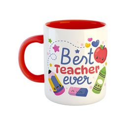 ARTBUG White & Red Printed Ceramic Glossy Finish Dishwasher & Microwave Safe Mugs 350 ml-picture-5
