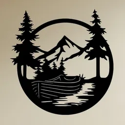 MECC Black Round Boat Lake & Canoe Wall Art-picture-27