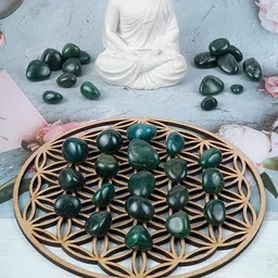 miran agate GREEN JADE TUMBLE 100 GRAM Polished Angular Crystal Stone image 2