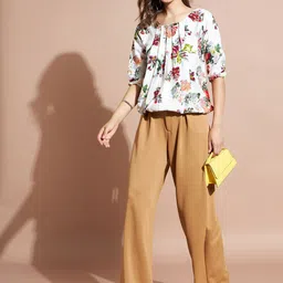 DressBerry Floral Print Crepe Blouson Top image 5