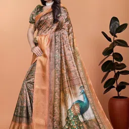 Vmdesigns Ethnic Motifs Silk Blend Saree image 2
