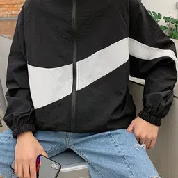 KPOP Men Colourblocked Lightweight Sporty Jacket-picture-36