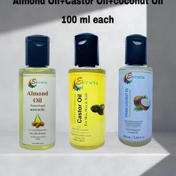 Elecsera Set Of 3 Castor Oil, Coconut Oil & Sweet Almond Oil For Skin & Hair - 100 ml Each-image-15