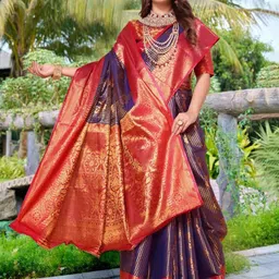 jayant creation Woven Design Zari Silk Blend Banarasi Saree-picture-35