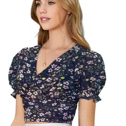 Fashion Care Women Floral Printed Fitted Crop Top image 5
