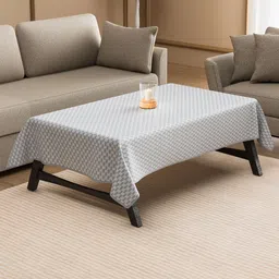 Aura Silver-Toned & Grey Printed 4-Seater Table Cover-picture-24