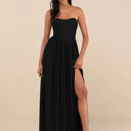 Berrylush Women Slit Thigh Ruched Bandeau Maxi Dress-image-47