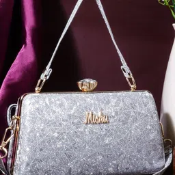 MISHA Crystal Twist Textured Embellished Box Clutch-picture-34